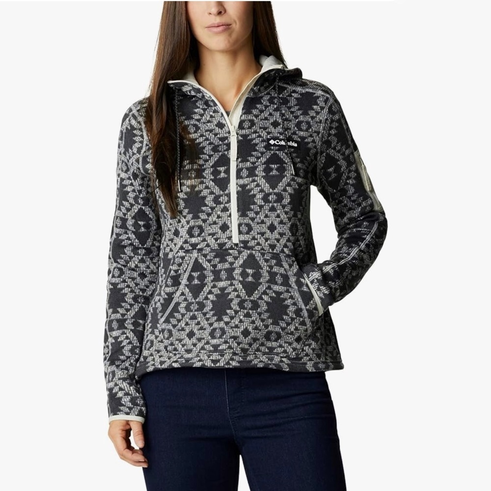 Columbia Weather Hooded Pullover Sweater in Chalk Blanket, sz XS